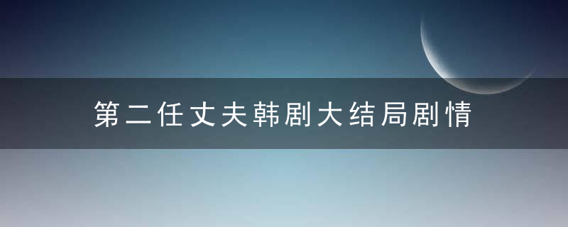 第二任丈夫韩剧大结局剧情 第二任丈夫韩剧大结局剧情介绍